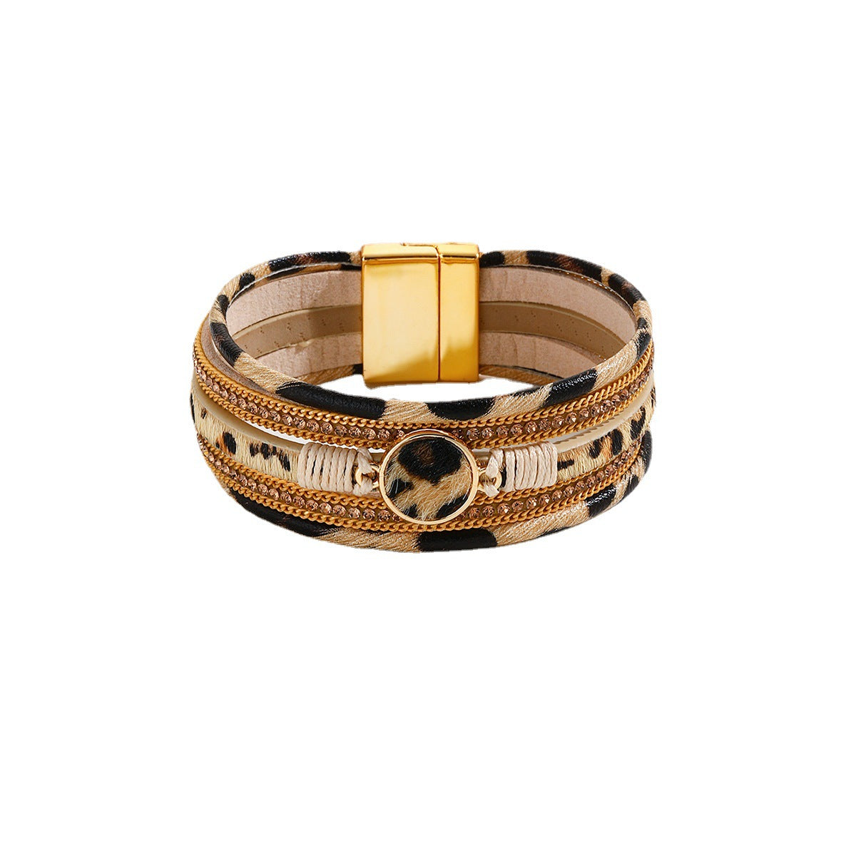 Animal Printed Multi-Layer Magnetic Bracelet B4016