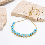 Cubic Zirconia Bead Chains Bracelet B4029