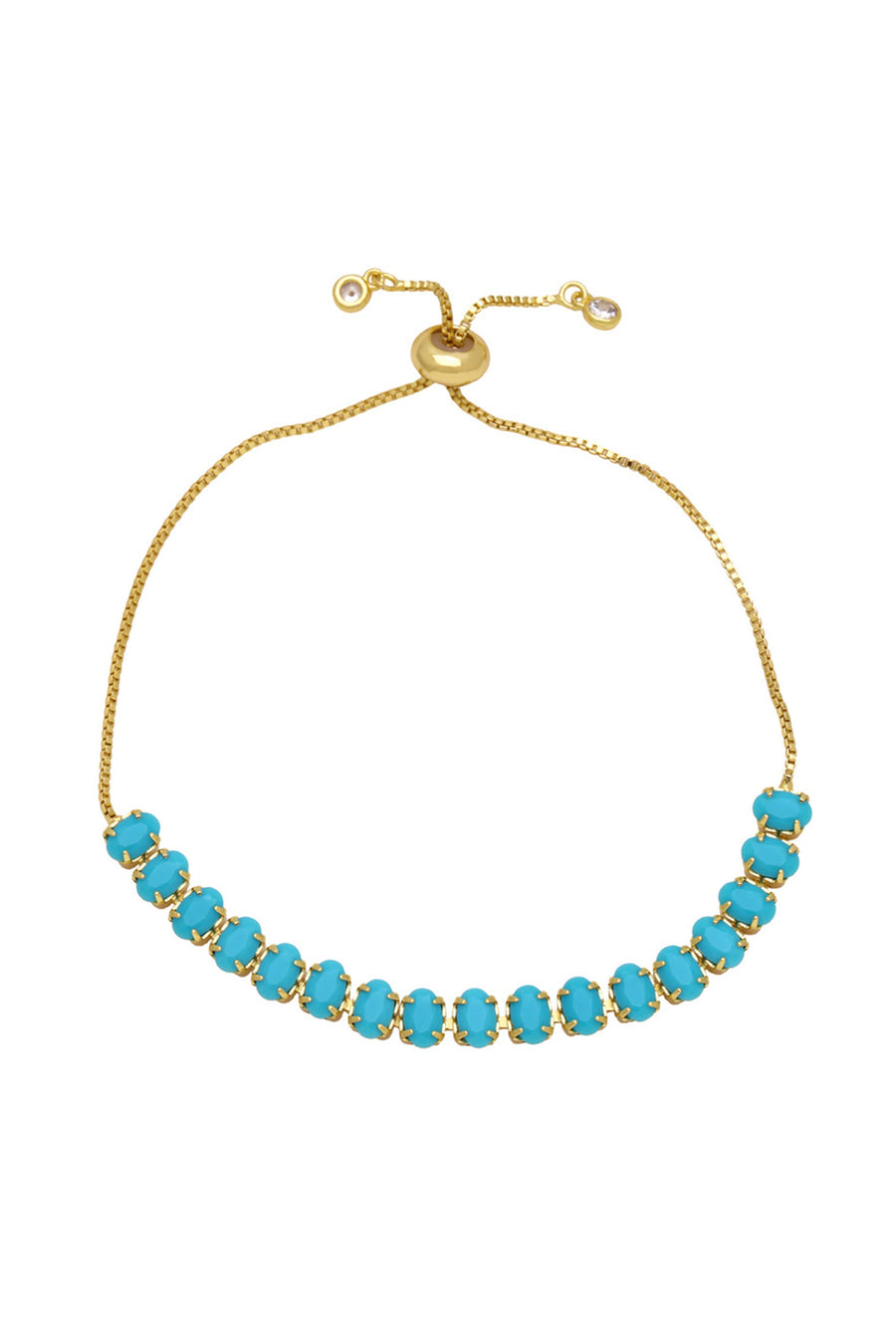 Cubic Zirconia Bead Chains Bracelet B4029