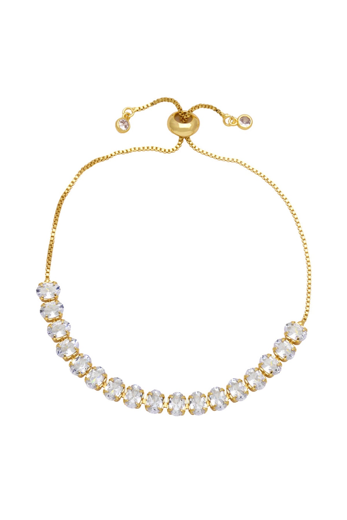 Cubic Zirconia Bead Chains Bracelet B4029