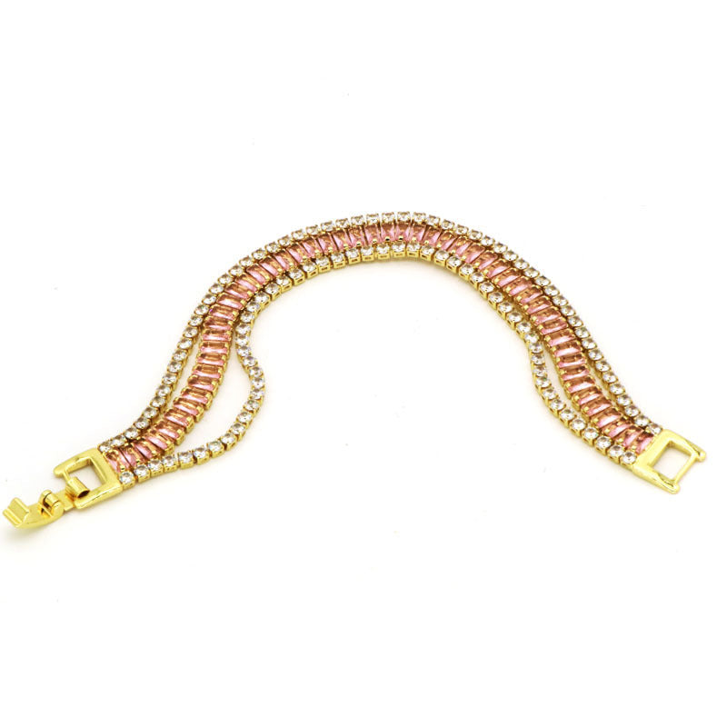 Multilayer Cubic Zirconia Chains Bracelet B4030