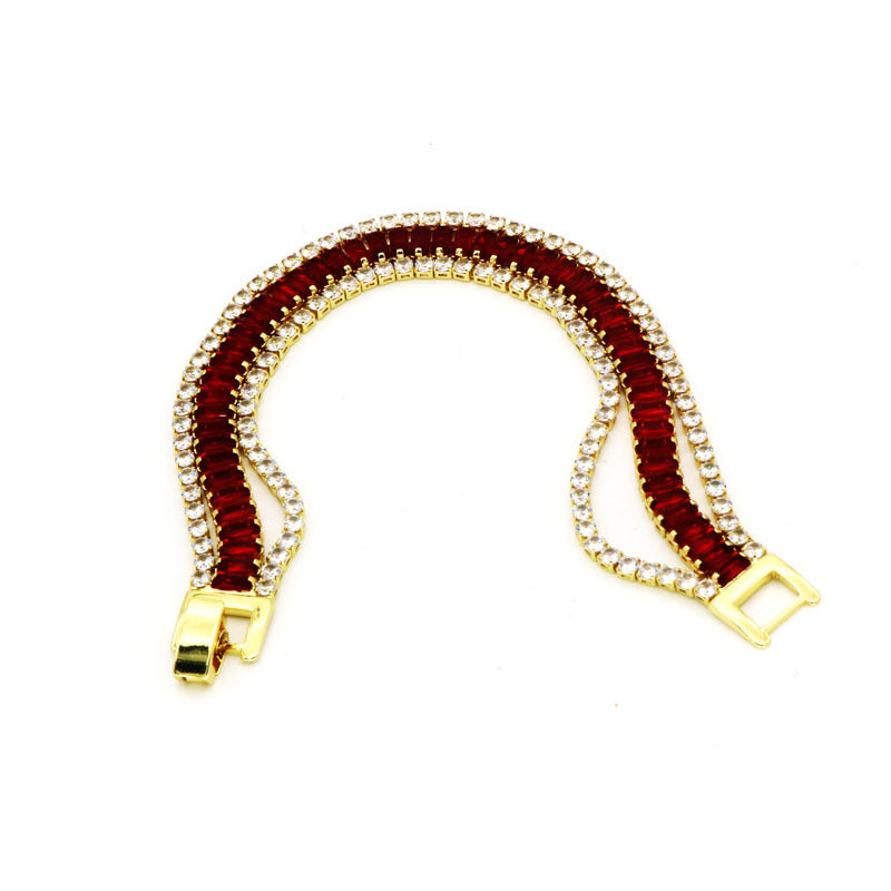 Multilayer Cubic Zirconia Chains Bracelet B4030