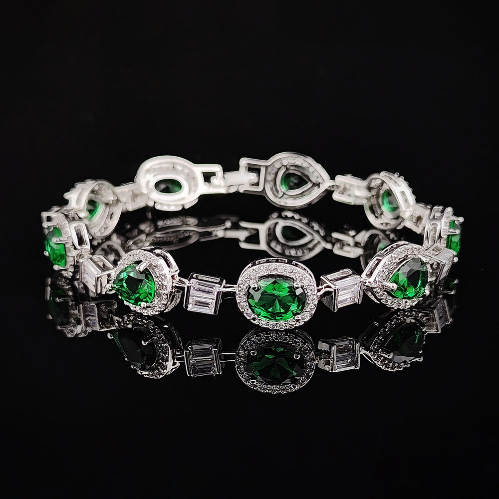 Geometry Cubic Zirconia Chains Bracelet B4045