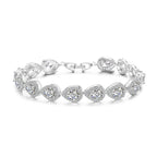 Heart Cubic Zirconia Chains Bracelet B4046
