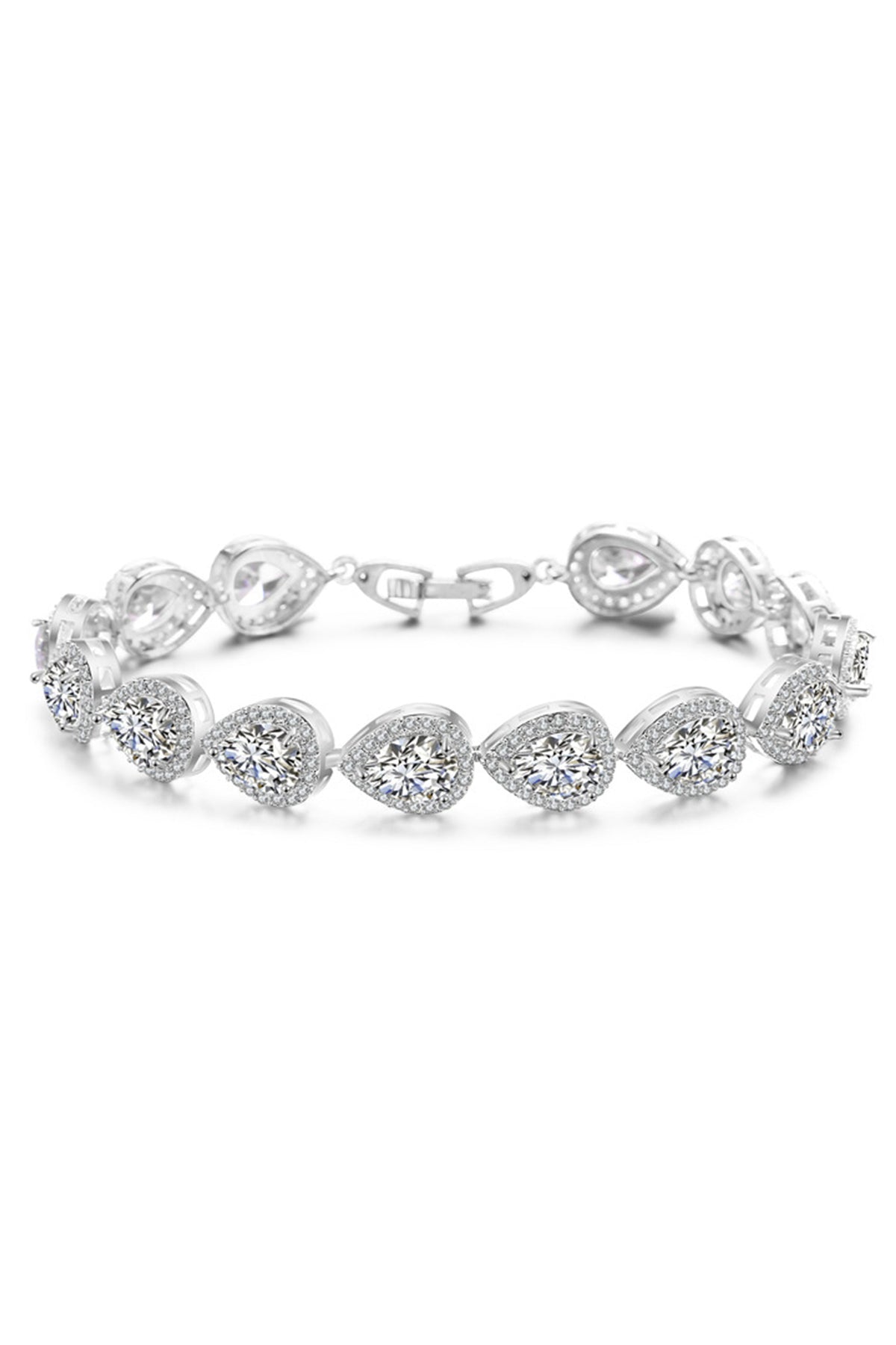 Heart Cubic Zirconia Chains Bracelet B4046