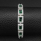 Square Cubic Zirconia Chains Bracelet B4047
