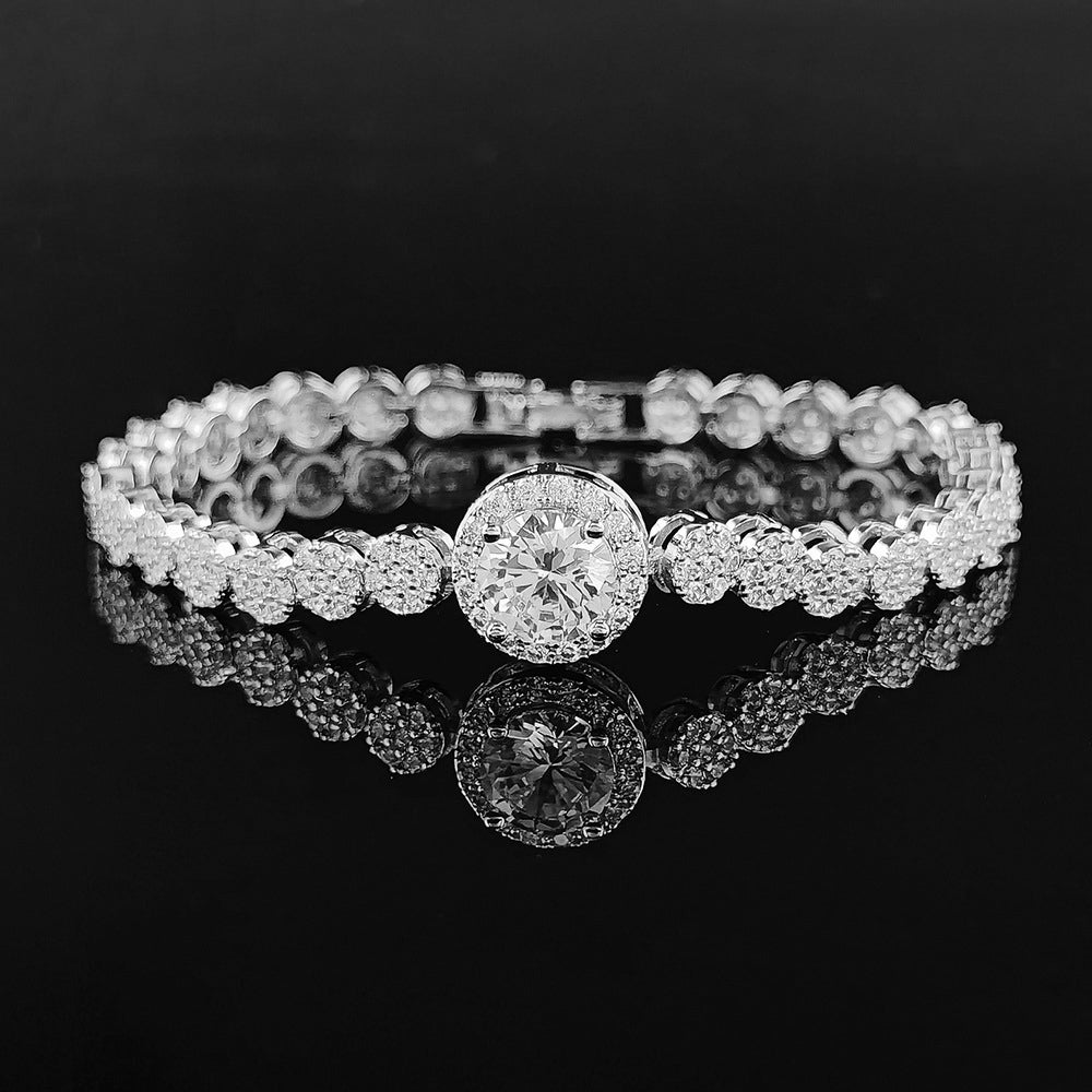 Cubic Zirconia Chains Bracelet B4048
