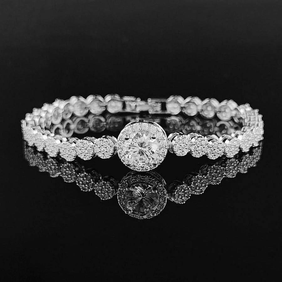 Cubic Zirconia Chains Bracelet B4048
