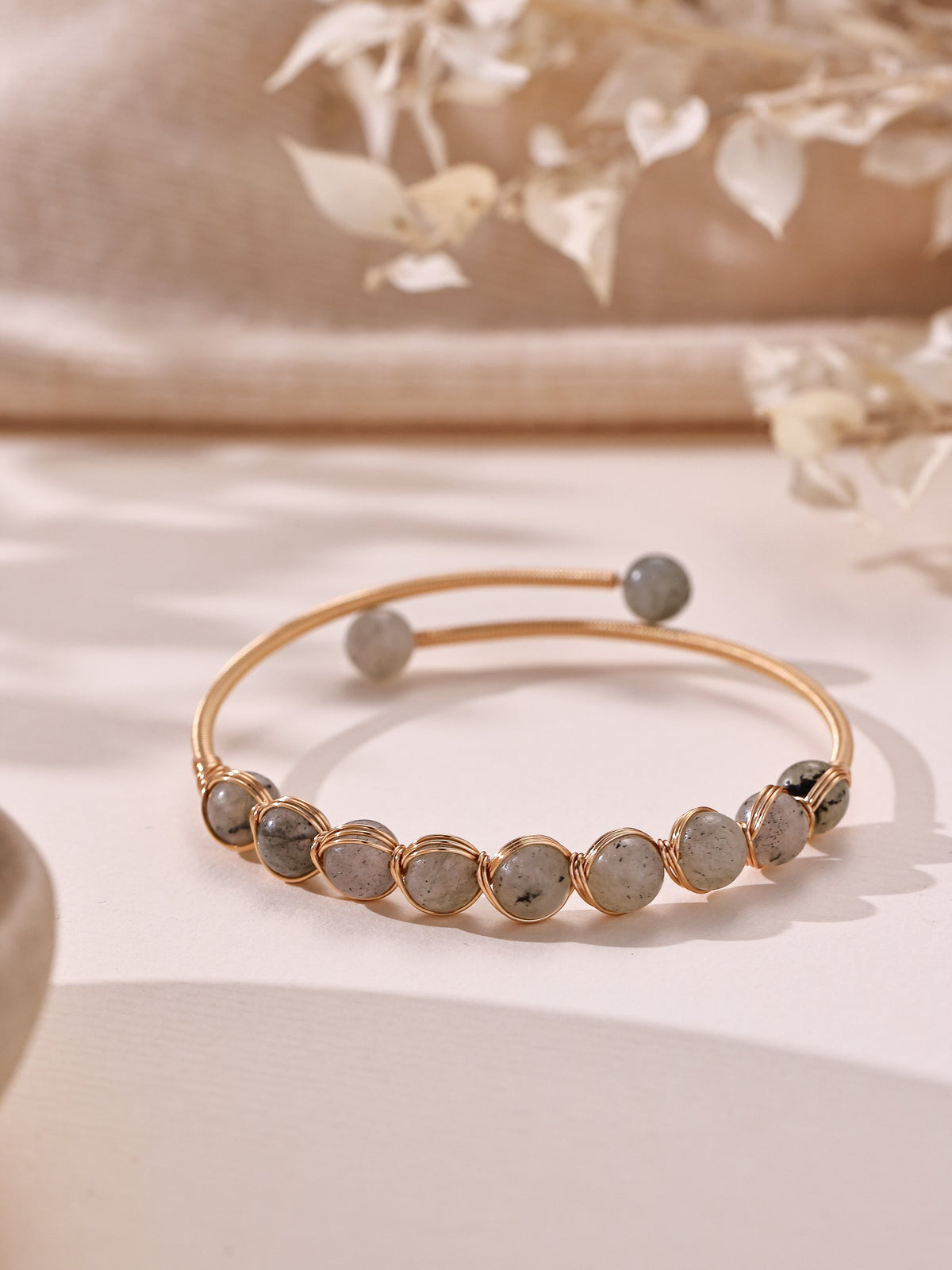 Natural Stone Wrap Cuff Bracelet B4078
