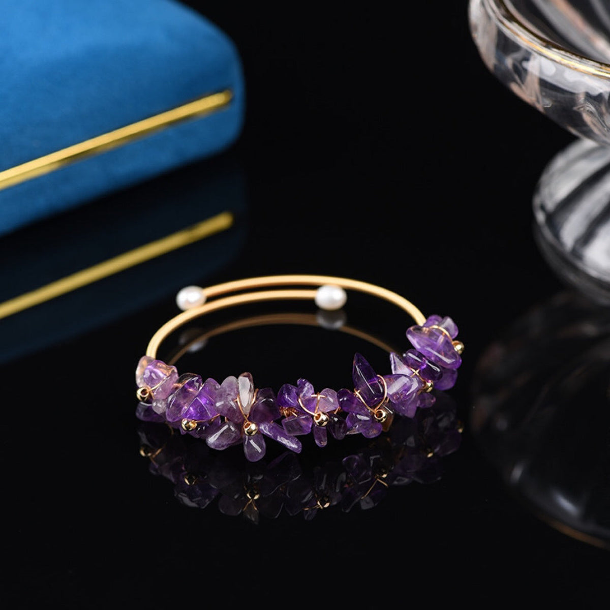 Irregular Natural Stone Wrap Cuff Bracelet B4079 - view 17