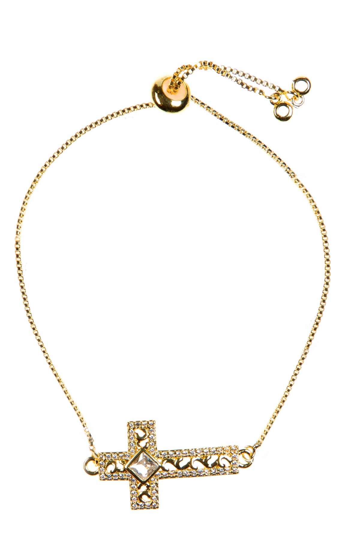 Cross Cubic Zirconia Chains Bracelet
