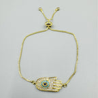 Fatima Palm Cubic Zirconia Chains Bracelet B4100