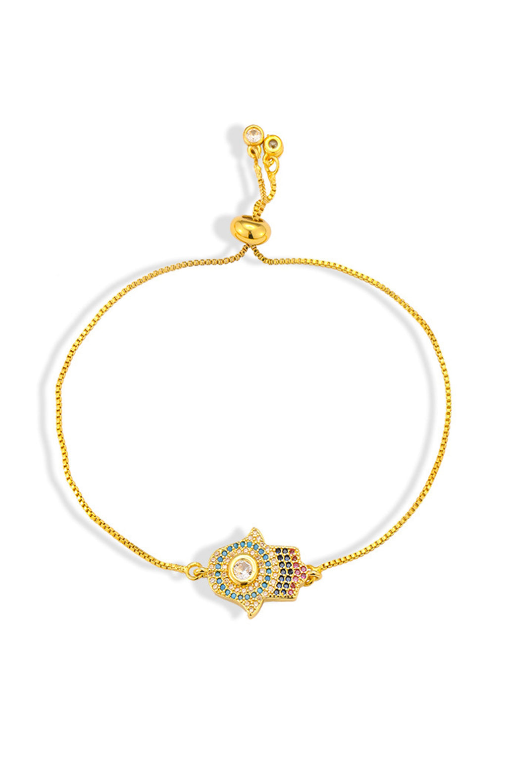 Fatima Palm Cubic Zirconia Chains Bracelet B4102