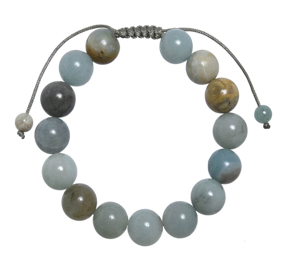 Amazonite Stone Braided Shamballa Bracelet B4107-Amazonite - 12MM