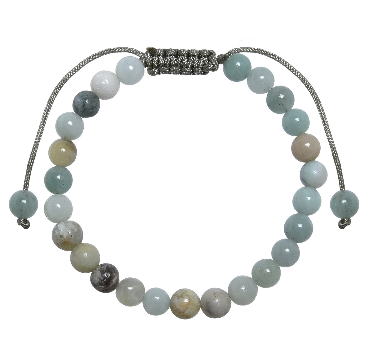 Amazonite Stone Braided Shamballa Bracelet B4107-6MM - view 2