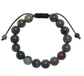 Indian Agate Stone Braided Shamballa Bracelet B4108-Indian Agate - 10MM