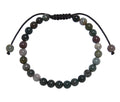 Indian Agate Stone Braided Shamballa Bracelet B4108-Indian Agate - 6MM