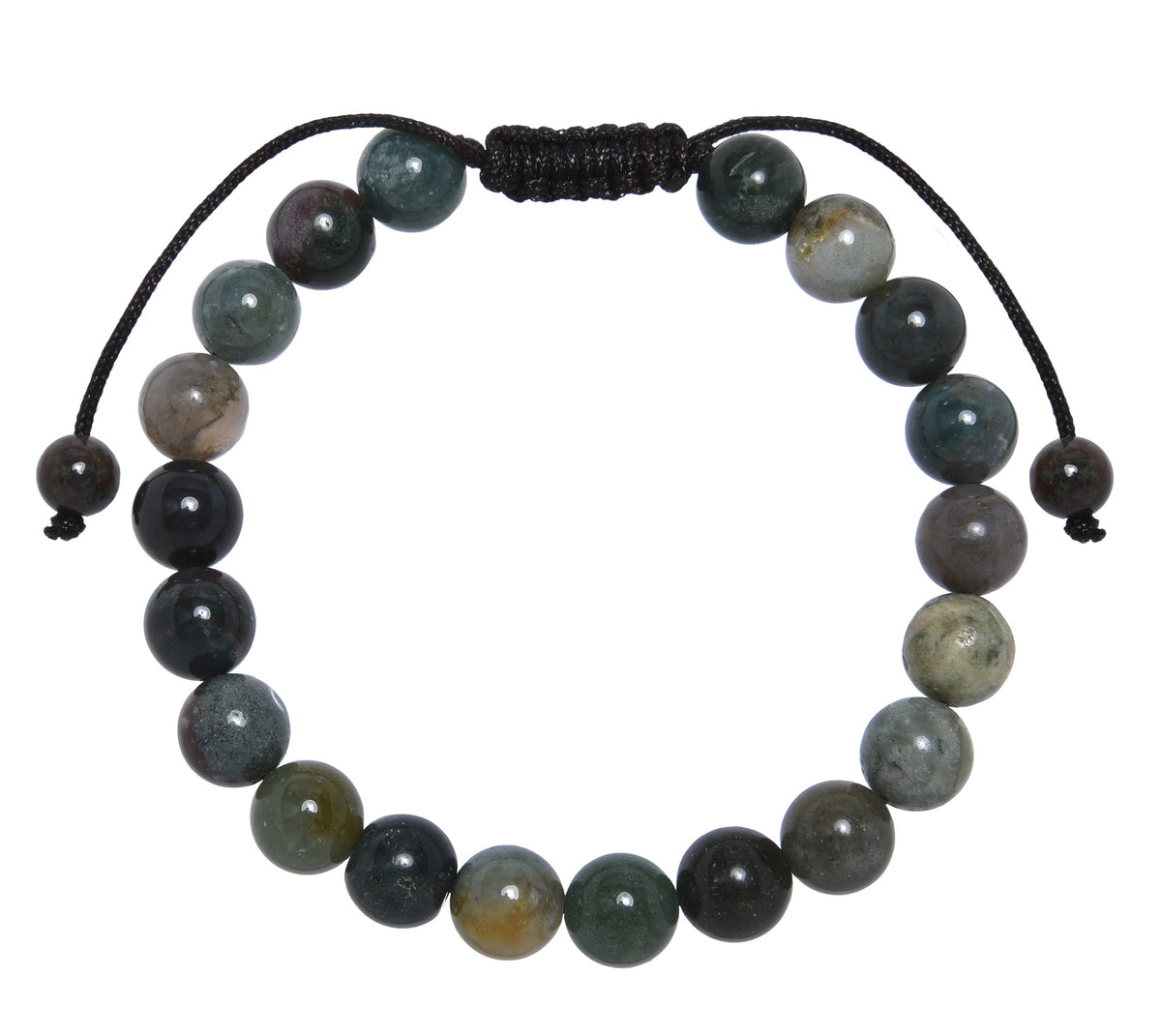Indian Agate Stone Braided Shamballa Bracelet B4108-Indian Agate - 8MM