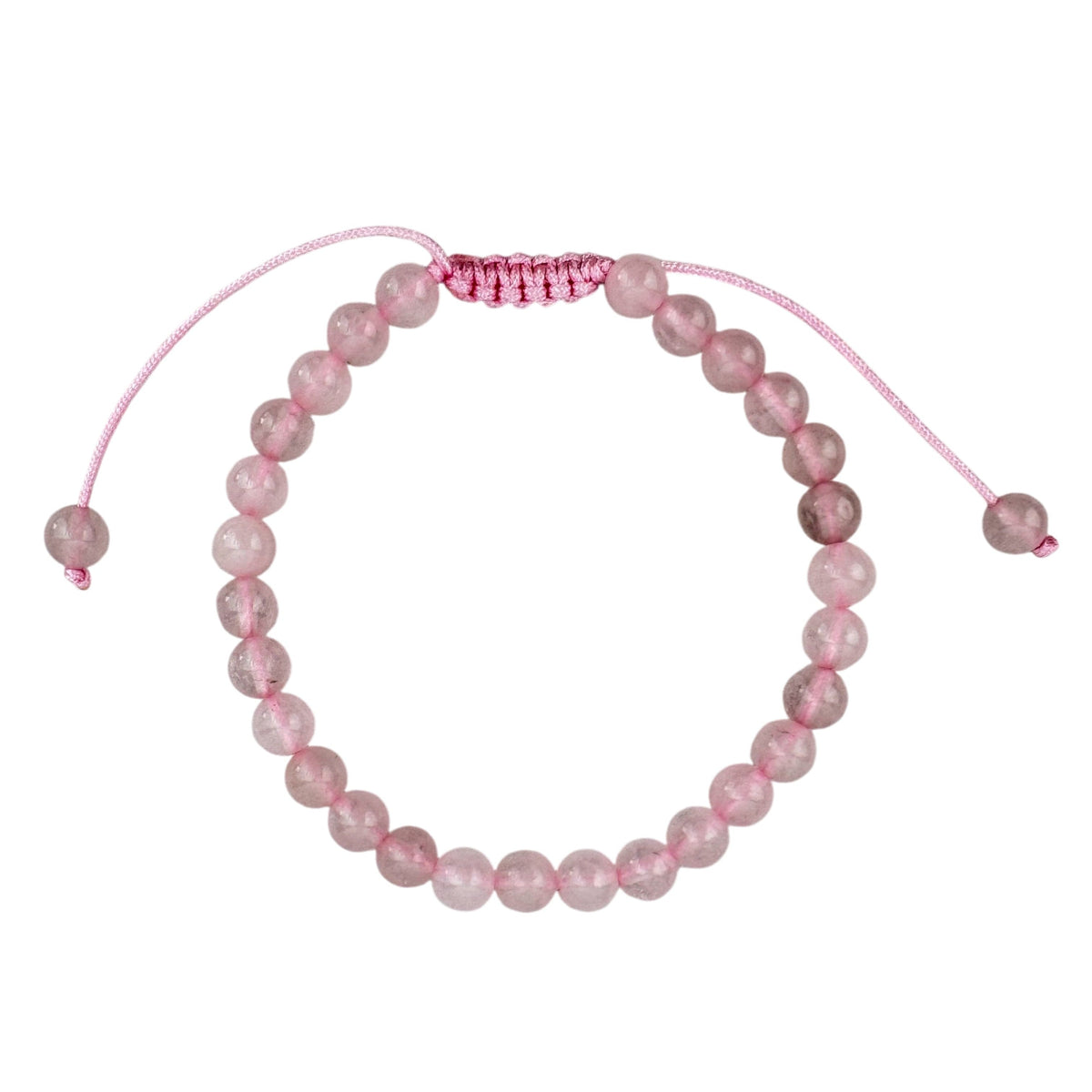Colored Pink Jade Stone Braided Shamballa Bracelet B4109-Colored Pink Jade - 6MM