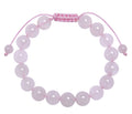 Colored Pink Jade Stone Braided Shamballa Bracelet B4109-10MM