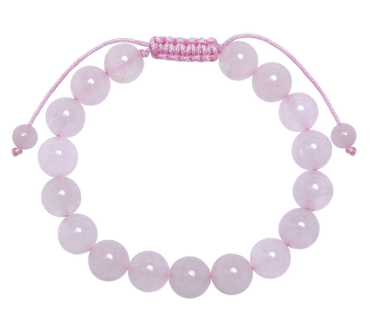 Colored Pink Jade Stone Braided Shamballa Bracelet B4109-10MM