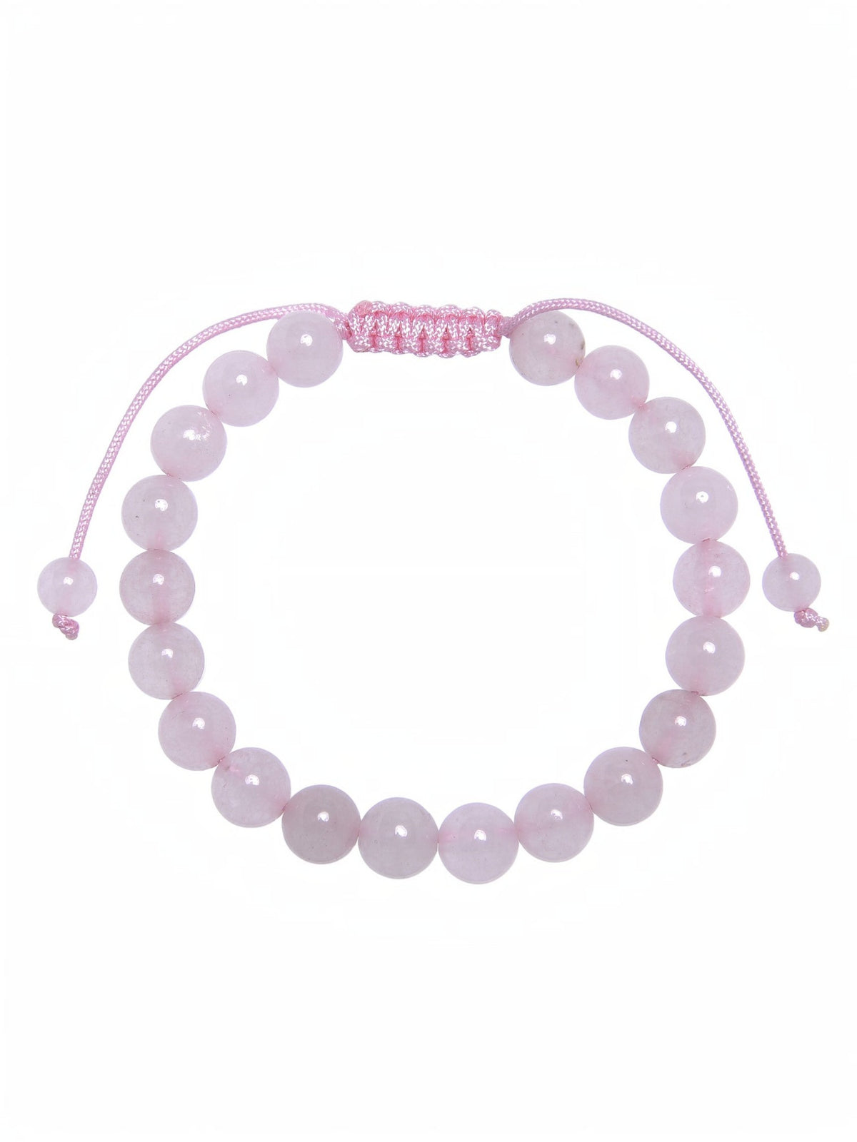 Colored Pink Jade Stone Braided Shamballa Bracelet B4109-Colored Pink Jade - 8MM