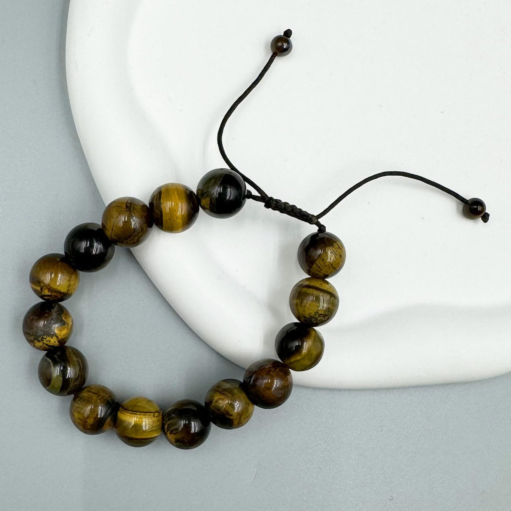 Tiger Eye Braided Shamballa Bracelet B4111-12MM