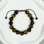 Tiger Eye Braided Shamballa Bracelet B4111-12MM - view 5