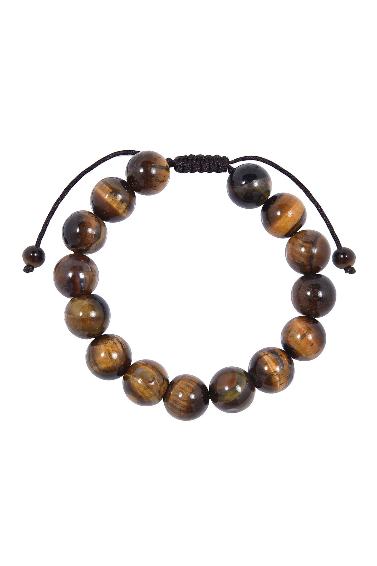 Tiger Eye Braided Shamballa Bracelet B4111-Tiger-Eye - 12MM