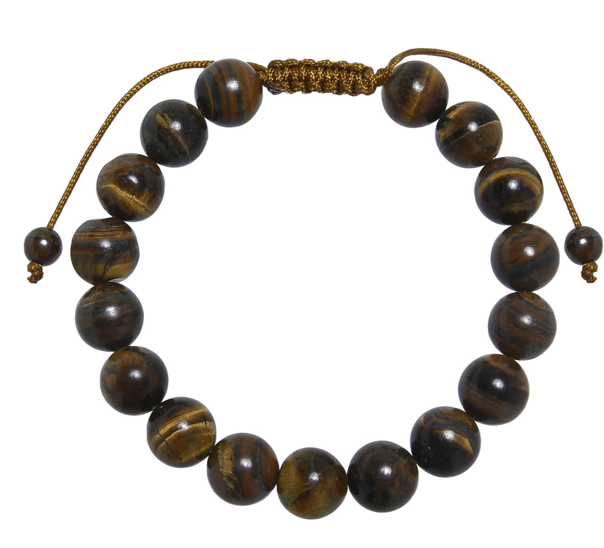 Tiger Eye Braided Shamballa Bracelet B4111-Tiger-Eye - 10MM