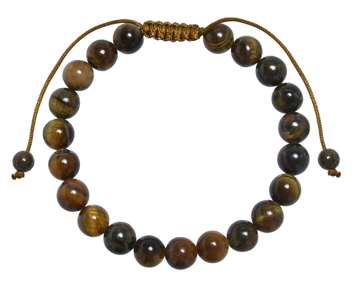 Tiger Eye Braided Shamballa Bracelet B4111-Tiger-Eye - 8MM