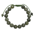 Olive Jade Stone Braided Shamballa Bracelet B4113-Olive Jade - 10MM