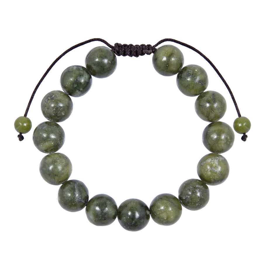 Olive Jade Stone Braided Shamballa Bracelet B4113-Olive Jade