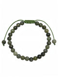 Olive Jade Stone Braided Shamballa Bracelet B4113-Olive Jade