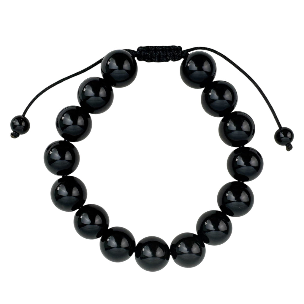 Onyx Braided Shamballa Bracelet B4114-Onyx - 12MM