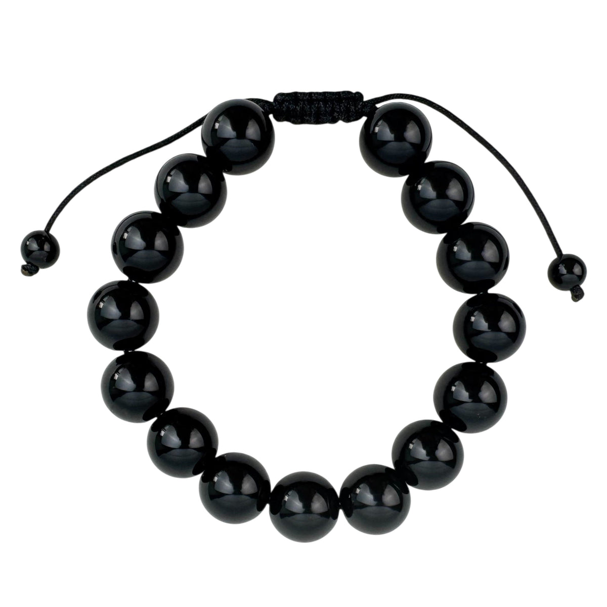 Onyx Braided Shamballa Bracelet B4114-Onyx - 12MM