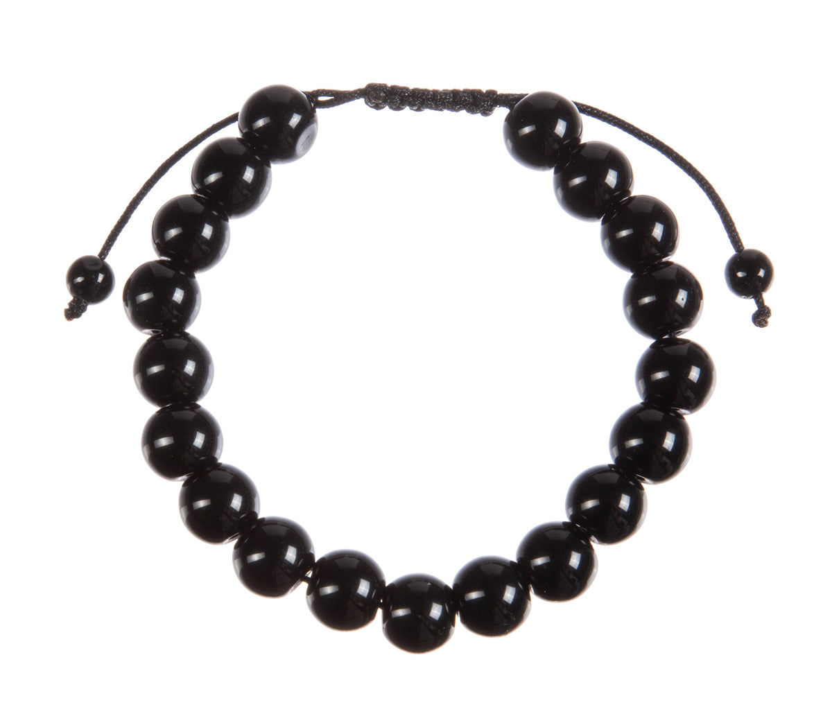 Onyx Braided Shamballa Bracelet B4114-Onyx - 10MM
