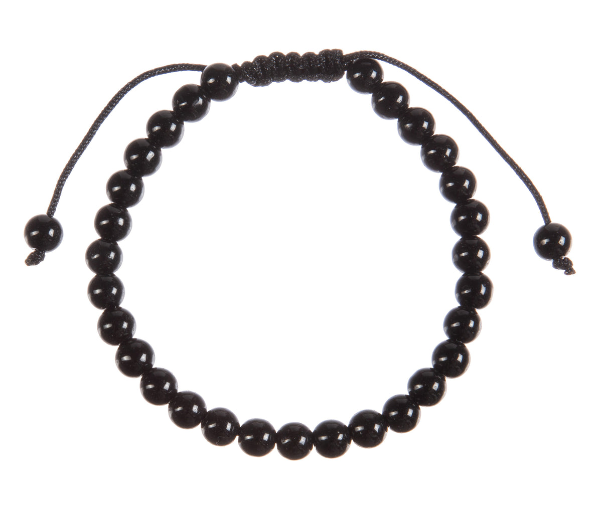 Onyx Braided Shamballa Bracelet B4114-Onyx - 6MM