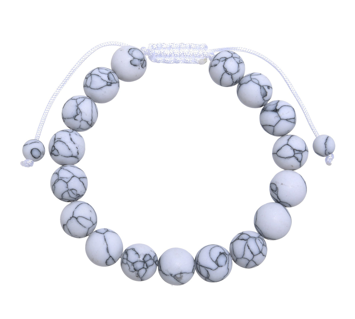 Howlite Braided Shamballa Bracelet B4116-Howlite - 10MM