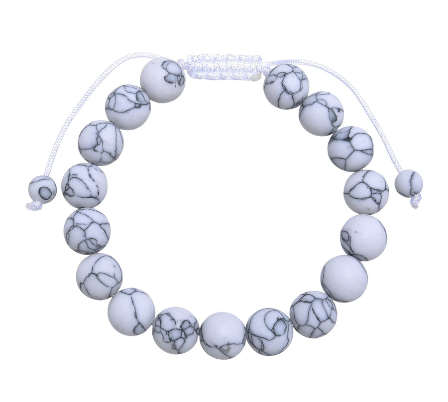 Howlite Braided Shamballa Bracelet B4116-Howlite