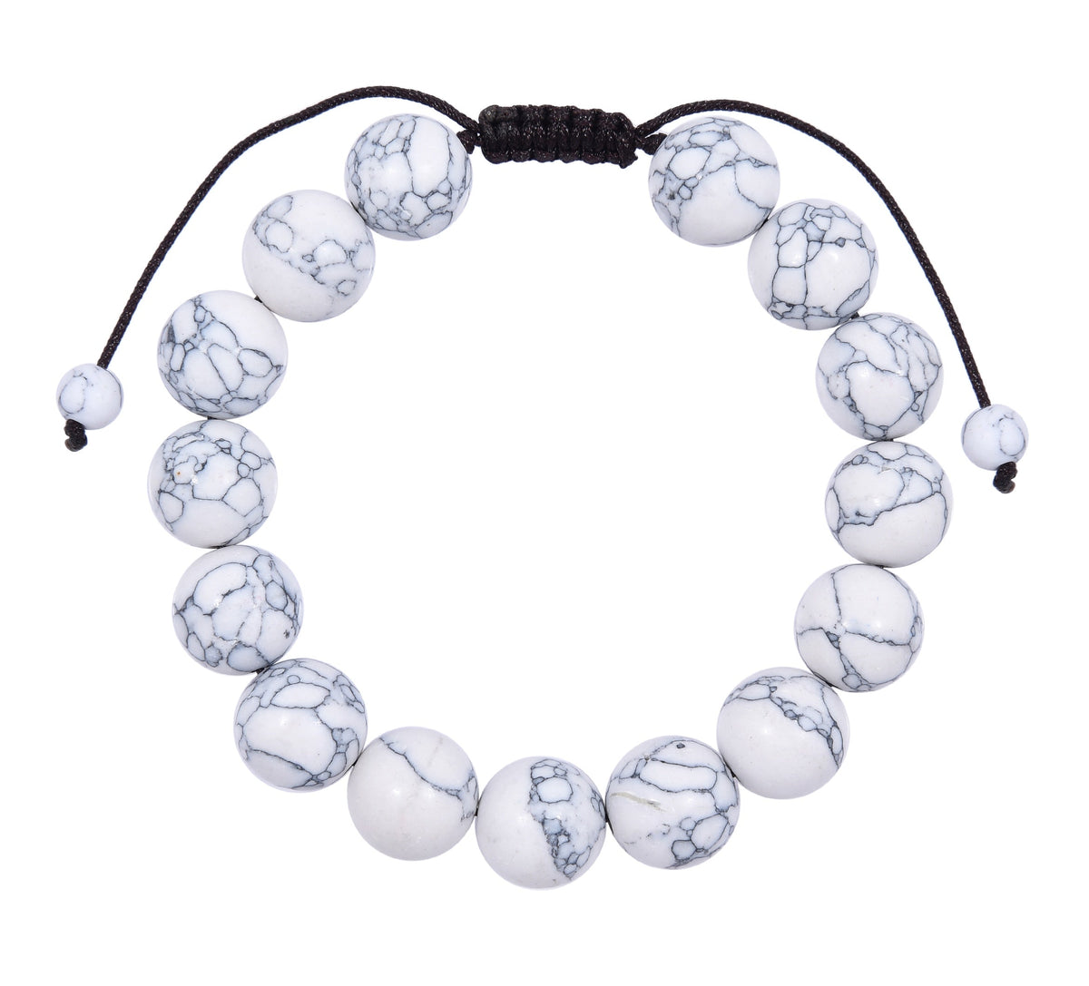 Howlite Braided Shamballa Bracelet B4116-Howlite - 12MM