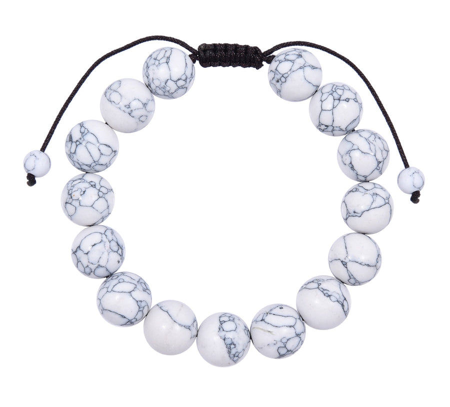 Howlite Braided Shamballa Bracelet B4116-Howlite