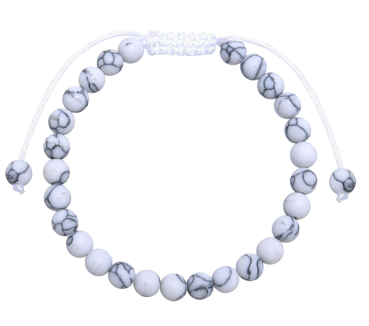 Howlite Braided Shamballa Bracelet B4116-Howlite - 6MM
