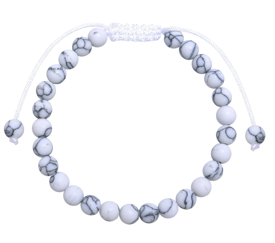 Howlite Braided Shamballa Bracelet B4116-Howlite