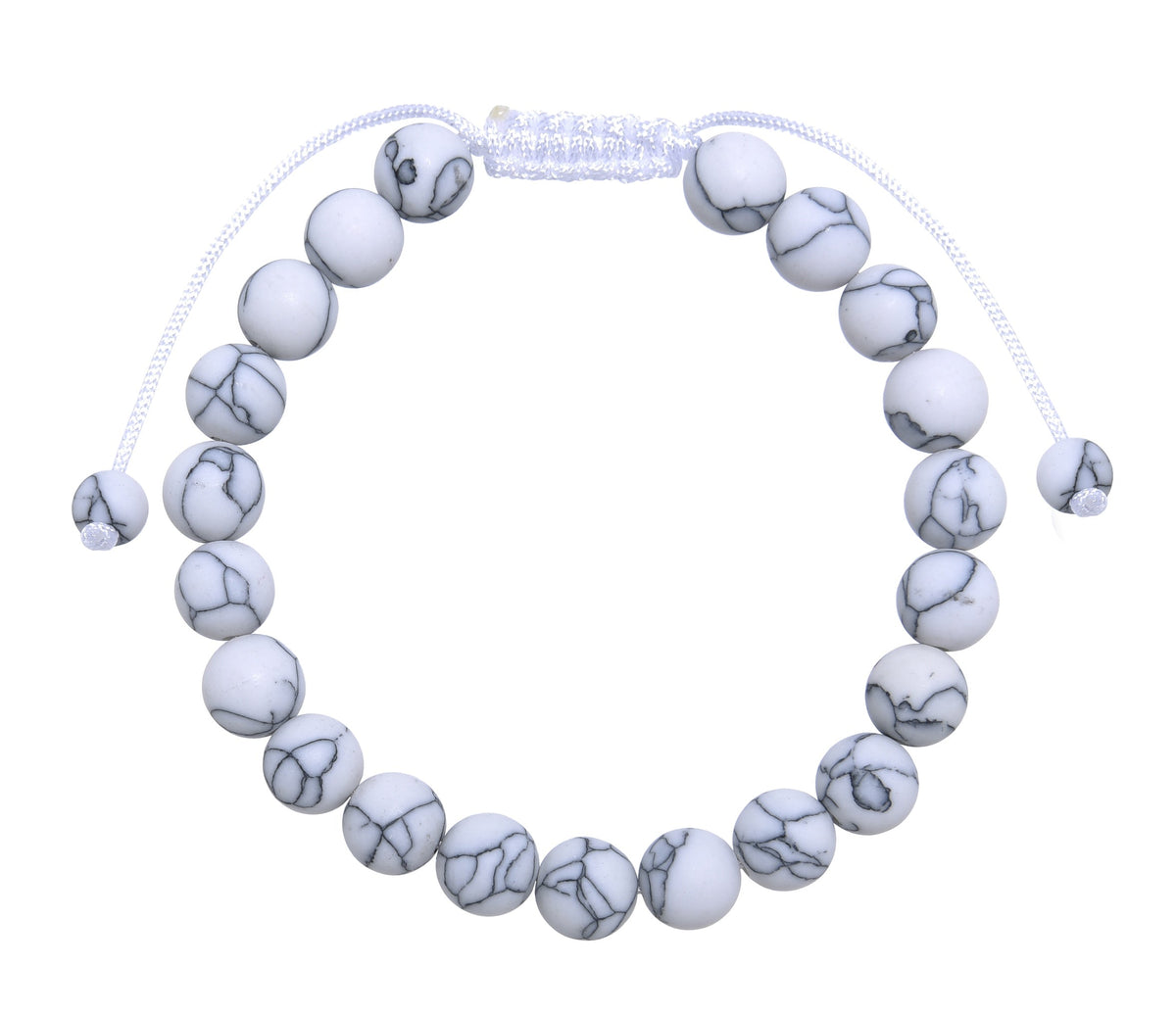 Howlite Braided Shamballa Bracelet B4116-Howlite - 8MM