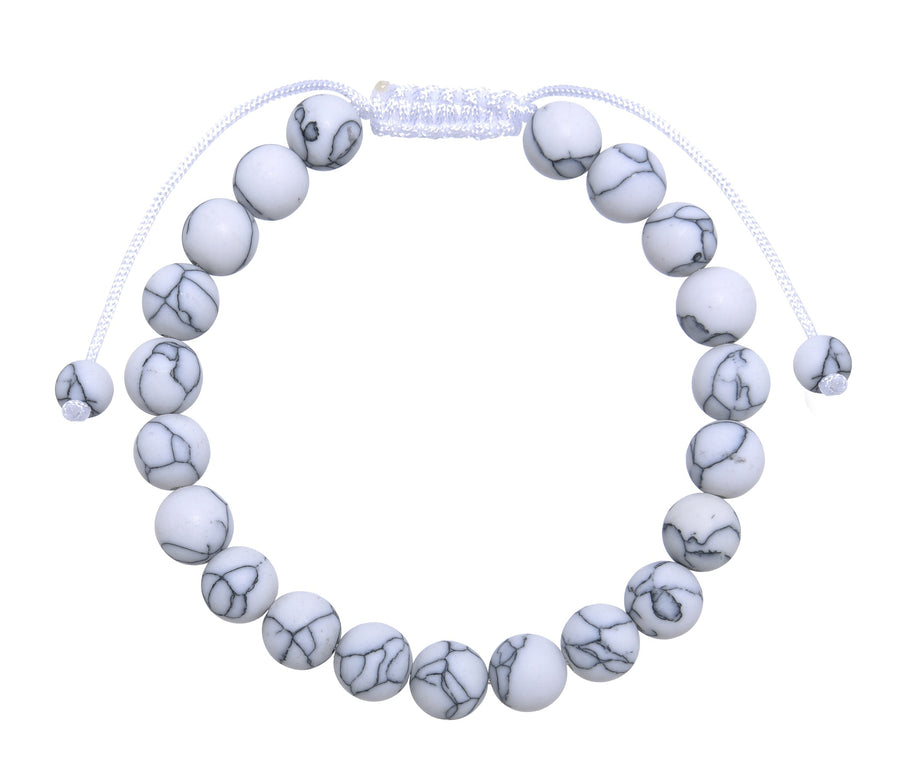 Howlite Braided Shamballa Bracelet B4116-Howlite