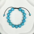 Cracked Turquoise Stone Braided Shamballa Bracelet B4117-12MM - view 7