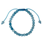 Cracked Turquoise Stone Braided Shamballa Bracelet B4117-6MM - view 2