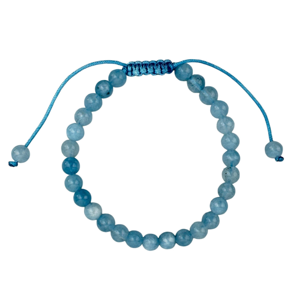 Cracked Turquoise Stone Braided Shamballa Bracelet B4117-6MM - view 2