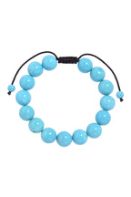 Cracked Turquoise Stone Braided Shamballa Bracelet B4117-12MM - view 5